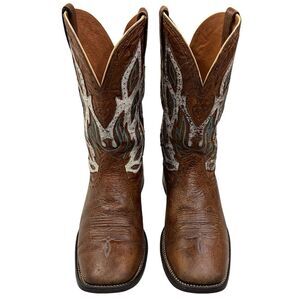 Ariat Nighthawk Western Boots Men’s 9EE Wide Square Toe Brown Leather EUC